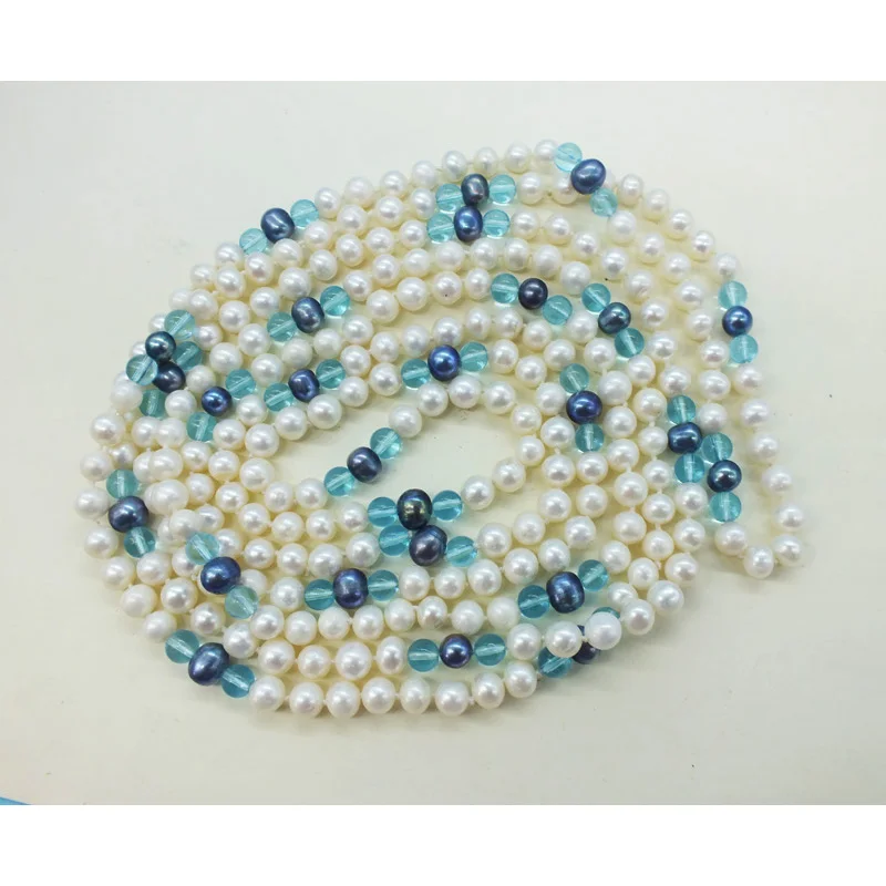 

6MM AAA Natural Pearl Sweater Necklace 92 "