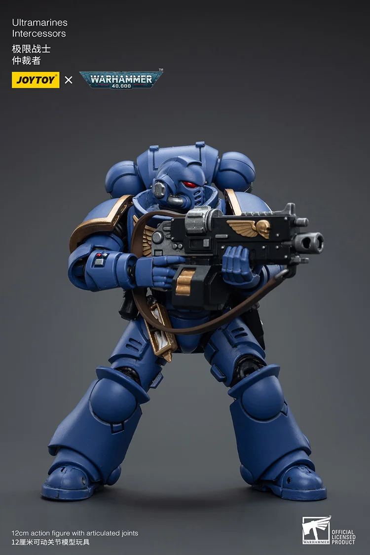 JOYTOY Warhammer 40K Ultramarines Intercessors Action Figures Collection ตุ๊กตาตกแต่งของขวัญรุ่นเดิมรวบรวมของเล่น