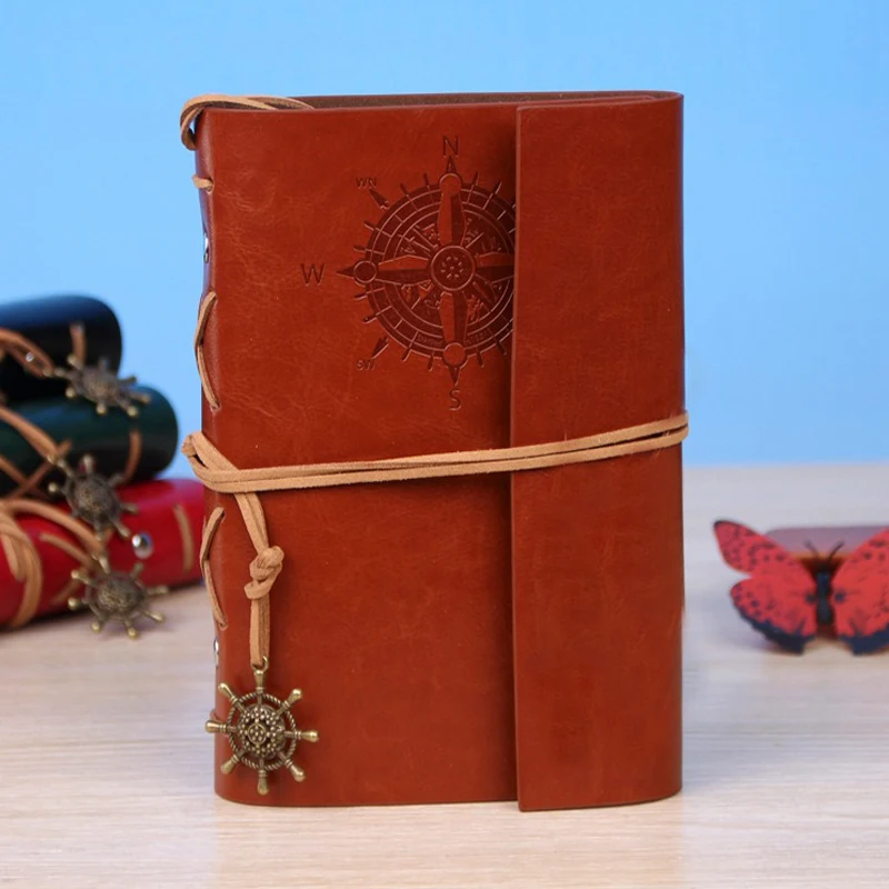 Carnets et journaux rétro, agenda, classeur, carnet de croquis, cuir PU, couverture souple, 14x10cm, livre intérieur en papier kraft de subdivision