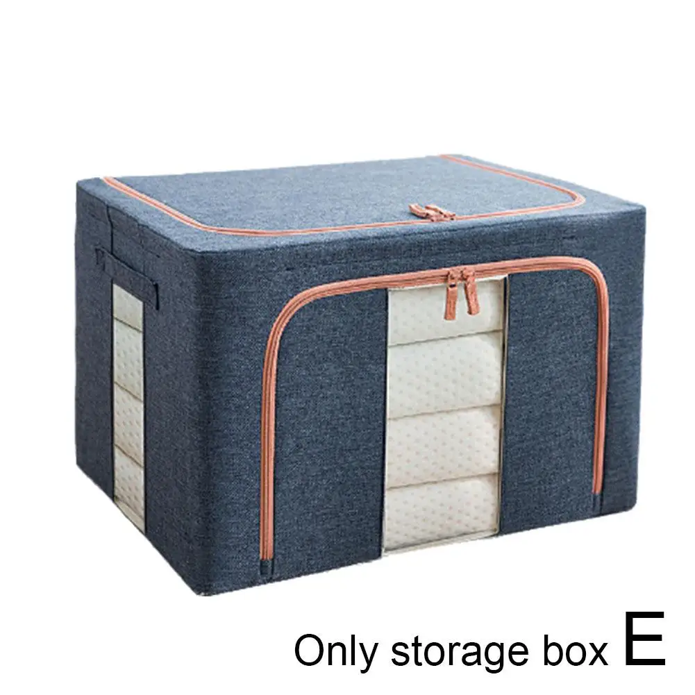 Visible Large Capacity Storage Box Portable Household Foldable Organizer Clothes Zipper Handles Container Dustproof With N1I9