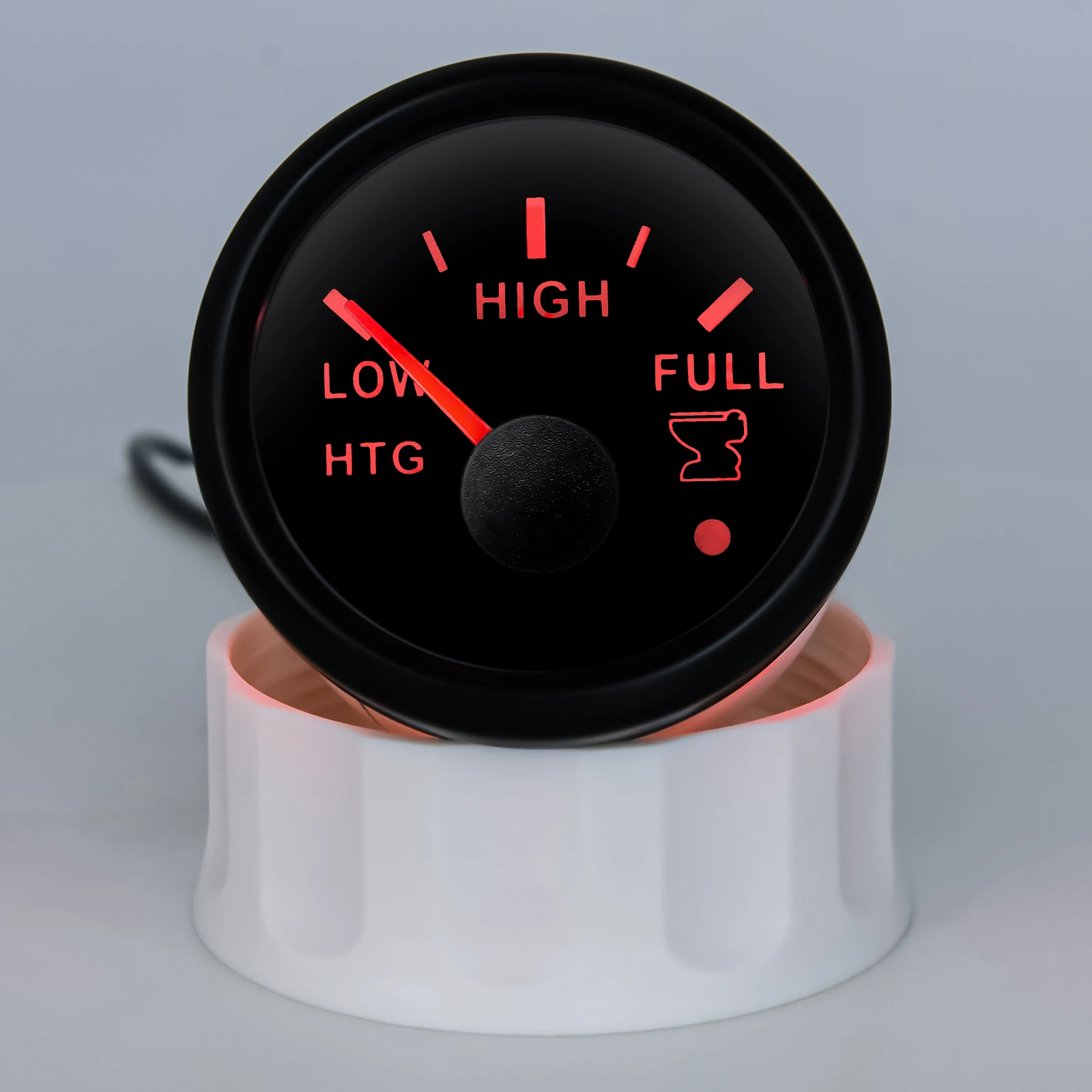 0-190 OHM Holding Tank Gauge with Alarm Red Light 52mm Sewage Level Gauge+Sewage Level Sensor Waste Level Meter Indicator 9-32V