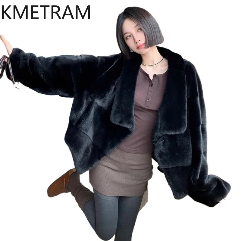

100% Whole Mink Fur Coat Woman Luxury Loose Short Real Fur Jacket High Quality Winter Clothes for Women Furry Jackets 2025 шуба