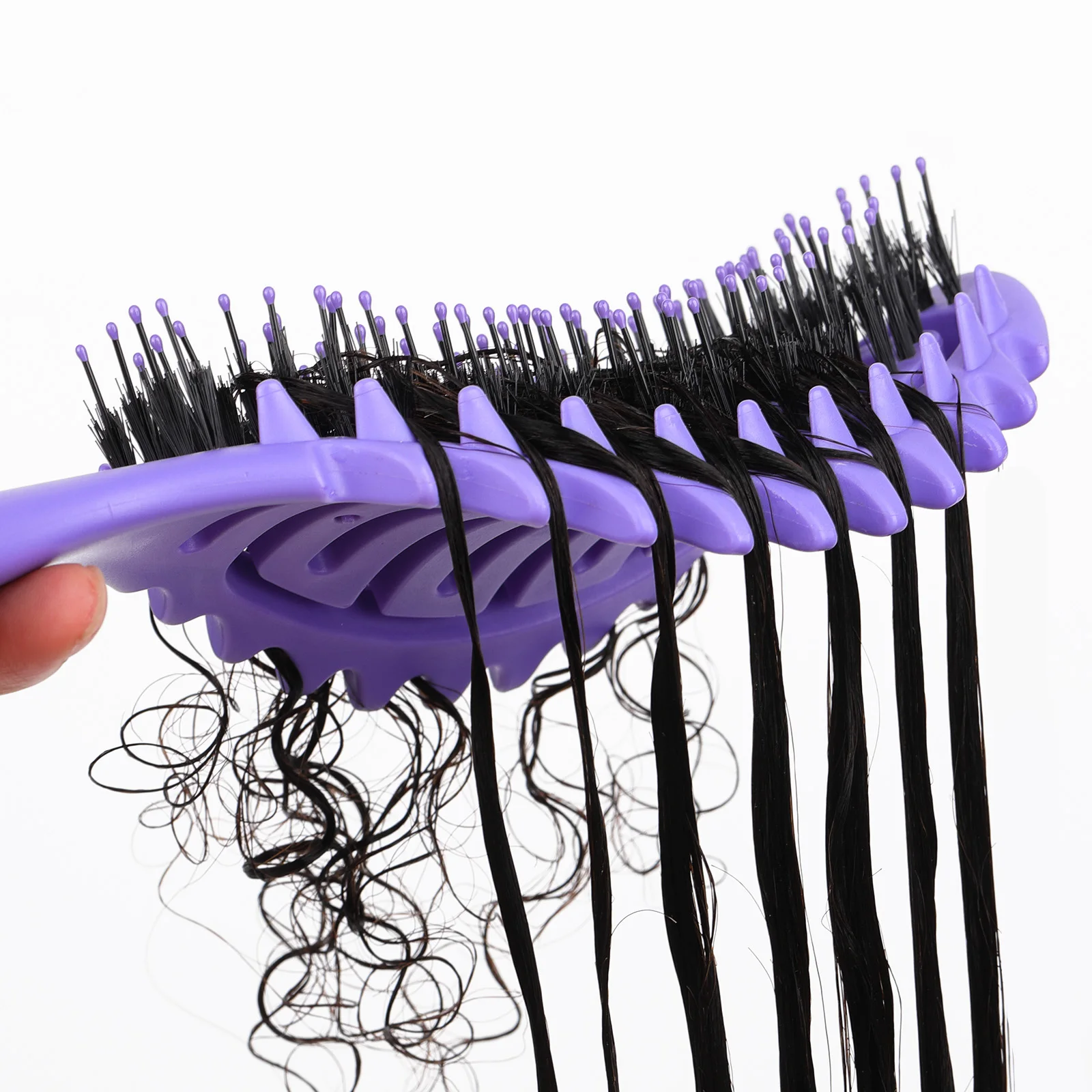 تصفيف فرشاة شعر مجعد صالون مدلك فرشاة تسريح وفك تشابك فرشاة تجفيف مكافحة ساكنة منحني تنفيس فرشاة تدليك فروة الرأس مشط #6