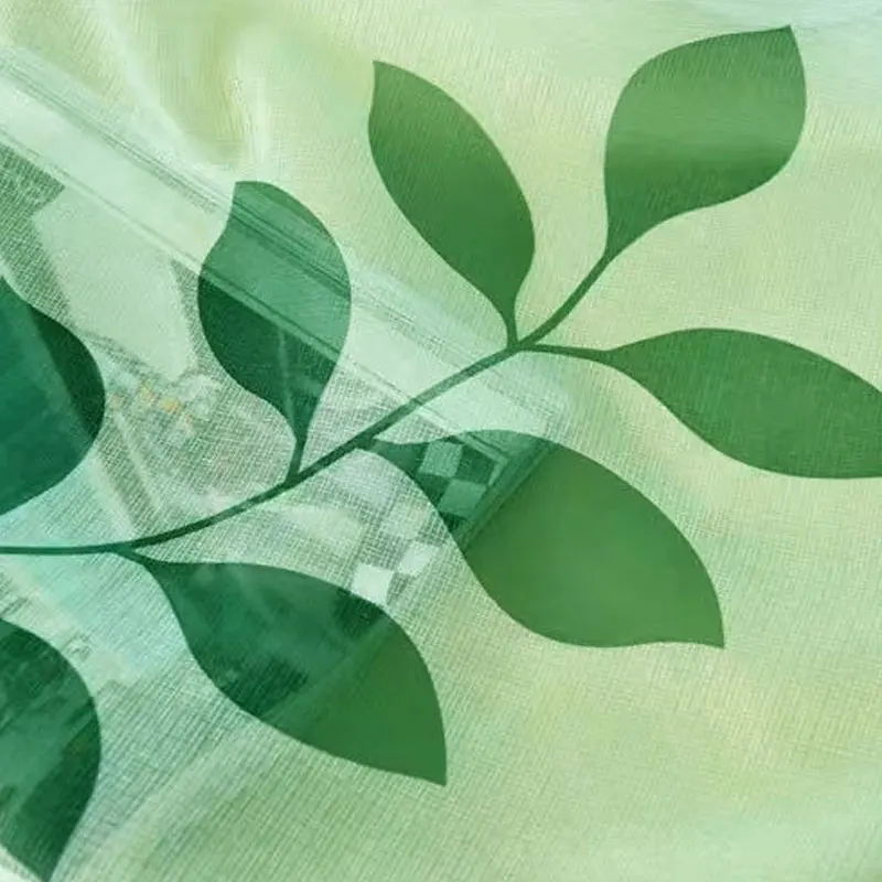Cortina de gasa de varilla de poliéster con estampado de hojas modernas, 1 Panel, decoración para sala de estar, dormitorio, cocina y cortina