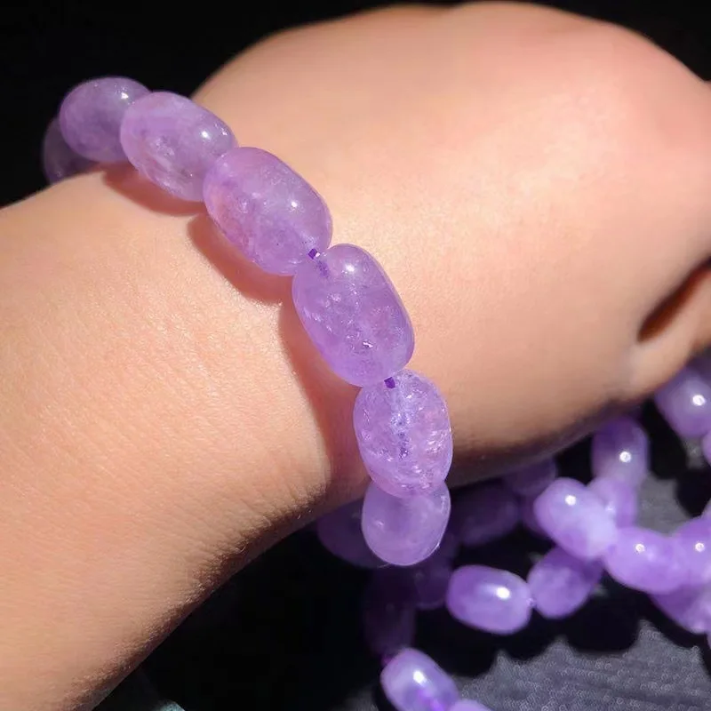 Natural Shaped Bead Smoked Clothing Amethyst Drum Strain Bracelet Men's and Women's Bracelets