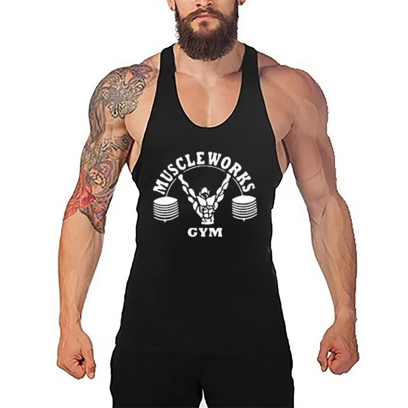 2025 New Men's Stringer Gym Vest - Muscle - Focused Graphic, Soft Cotton, Breathable for Bodybuilding, Fitness & Running