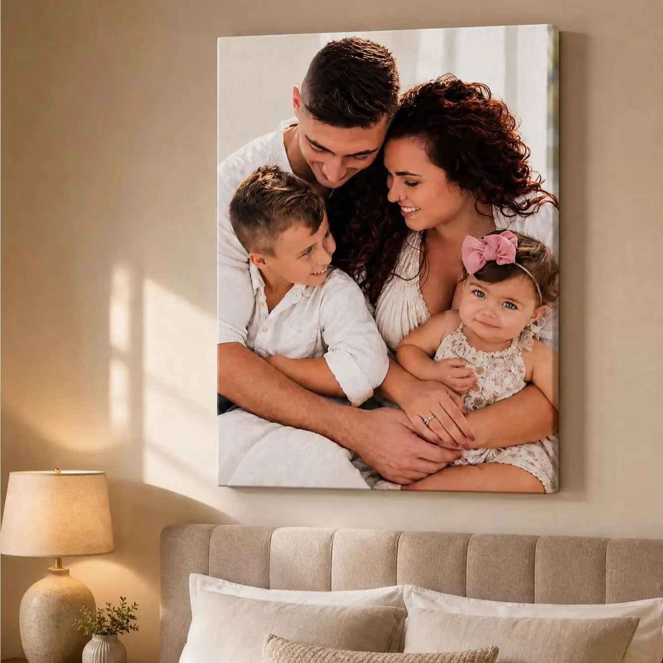 Custom Photo Canvas,Personalized Unframed Poster for Family, Family Portrait Wall Art,Family Reunion Souvenir & Home Wall Decor