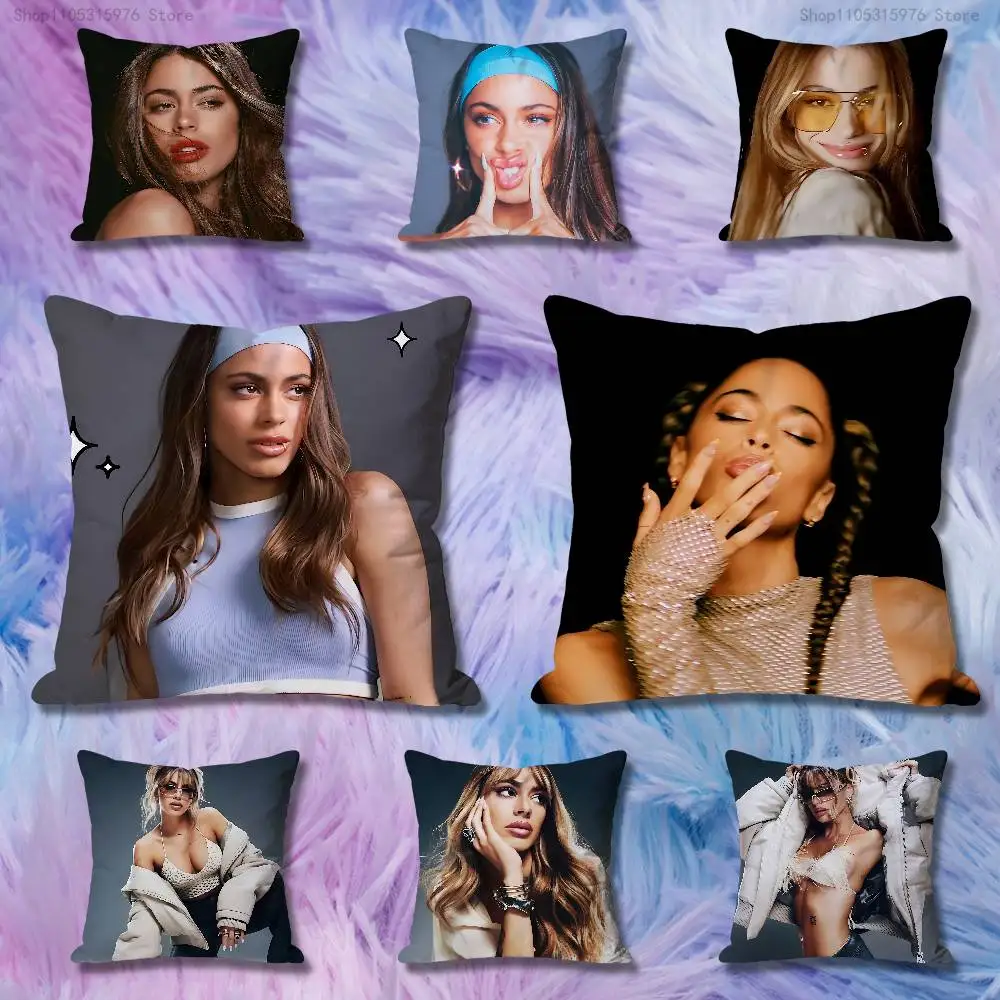

T-Tini S-Stoessel Singer Anime Celebrity Merchandise All-Match Printed Pillow Case Sofa Car Office Room Decoration Protector