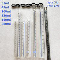 1PC 32ml 45ml 100ml 120ml 150ml 260ml Glass Tube Cylinder Flow Meter Measuring for Diesel Test Bench Spare Part