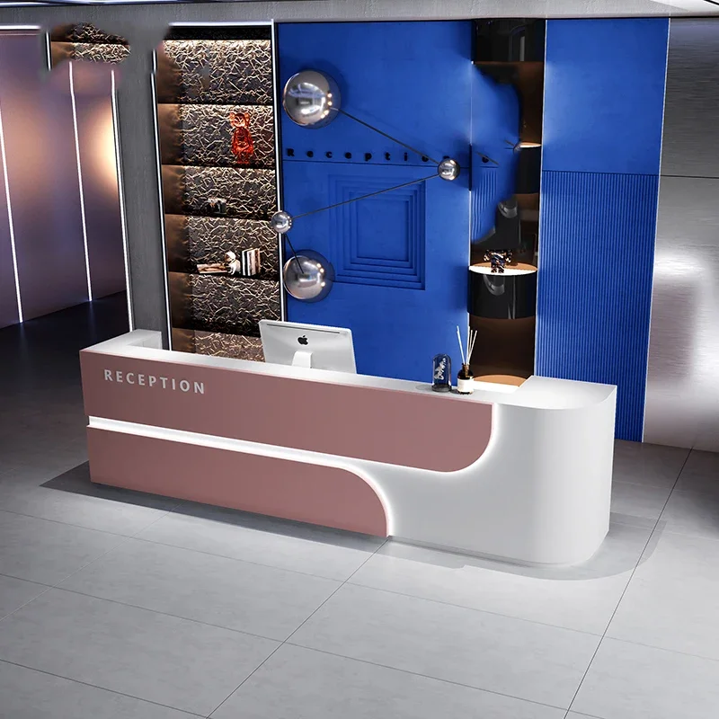 

Church Furniture Aesthetic Reception Counter Center Decor Armable Desk Bar Beauty Salon Luxury Banco Reception Cheap Modern