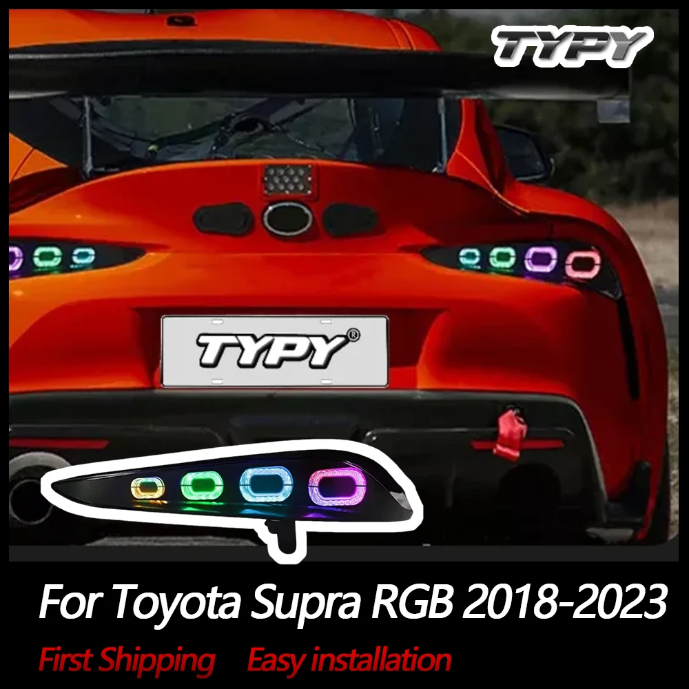 

Автомобильные фары TYPY для Toyota Supra RGB 2018-2023, задний фонарь, светодиодный проектор, задний фонарь, дневные ходовые огни, автомобильные аксессуары