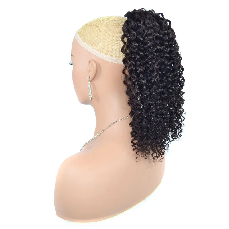 شعر حقيقي غريب موجة سحب حبل شبكة مطاطية شعر حقيقي ذيل حصان 4 #    مظهر طبيعي خفيف الوزن ومتين وسهل الصيانة