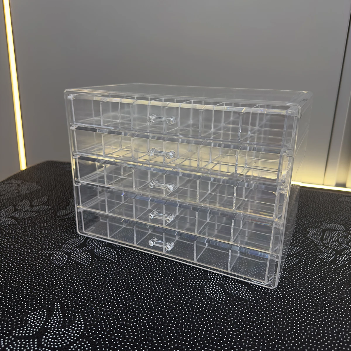 1pc, Five-layer Jewelry Storage Box, Color Is Divided Into: Transparent, Gray, Can Be Used For: Jewelry, Storage