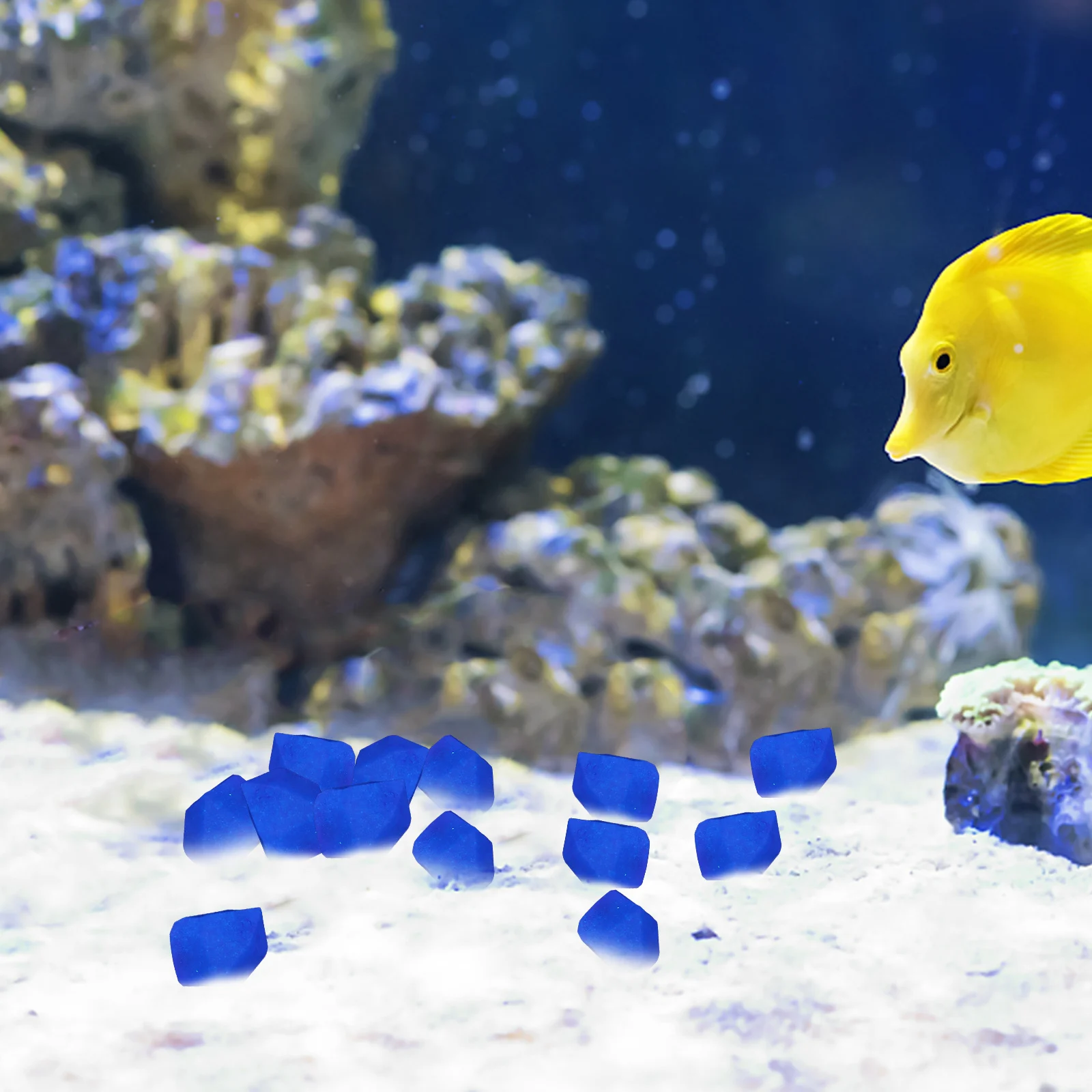 

300pcs Luminous Ice Cube Purple- Aquarium Resin Stone Decorations Fish Tank Decorative Pebble Landscape Durable