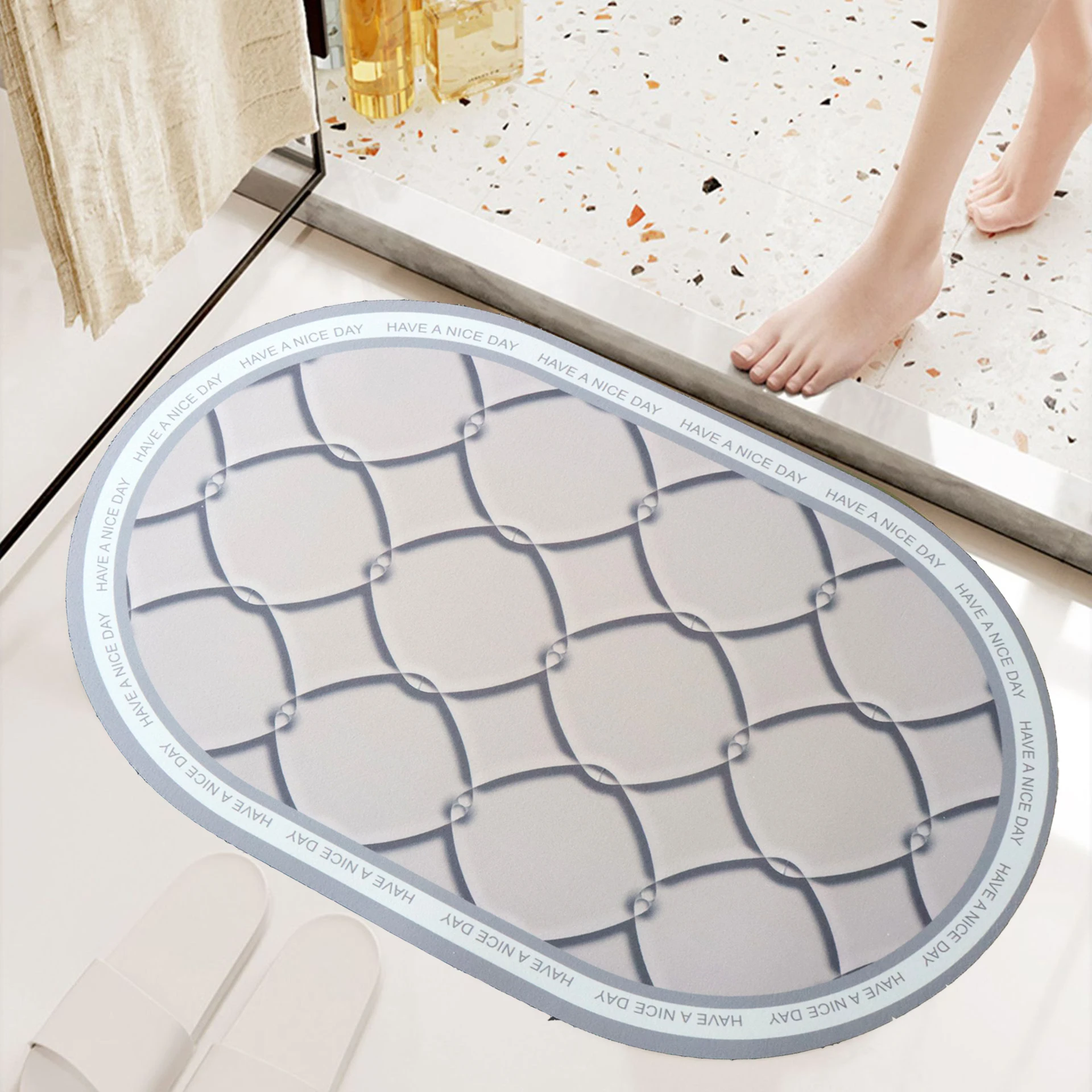 

Super Absorbent Shower Bath Mat Bathroom Anti-Slip Carpet Rug Simple Kitchen Entrance Soft Door Bathtub Side Bath Mat Home Decor