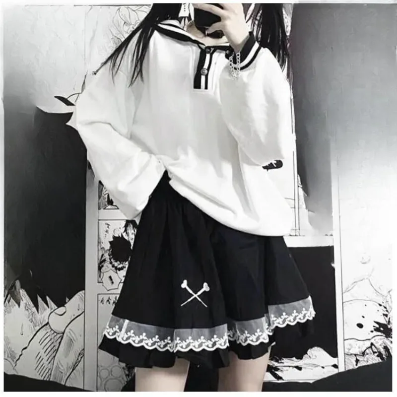 

Topanoma женские юбки кружевные лоскутные вышивки с высокой талией Y2k Harajuku модная милая женская мини-юбка повседневная вечеринка готическая