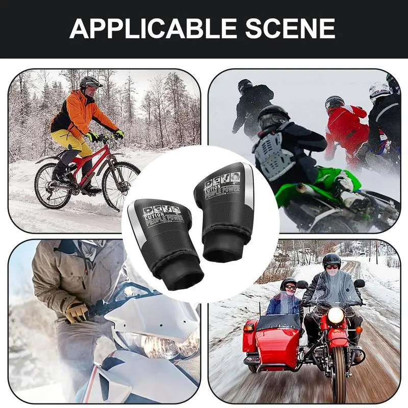 Winter Motorcycle Handlebar Gloves Waterproof  Windproof Fleece Liner Warm Motorbike Scooter Handle Cover Gloves Hand Protector