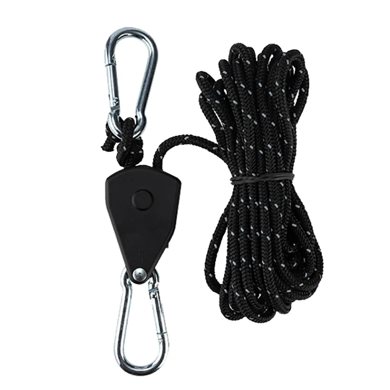 2/4M 캠핑 텐트 타이 다운 로프 텐셔너 고정 풀리 래칫 행거 천막 로프 후크 캐노피 버클 로프 조임 도구