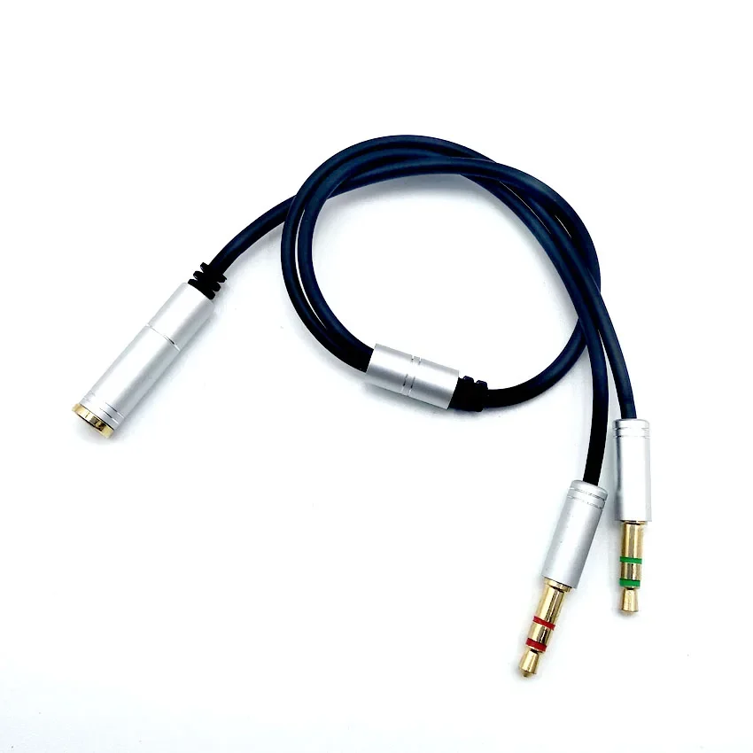 3.5 مللي متر تمديد سماعة محول محول كابل سماعة + هيئة التصنيع العسكري مقسم صوت Aux مهائي كابلات الحبل للكمبيوتر الكمبيوتر ميكروفون