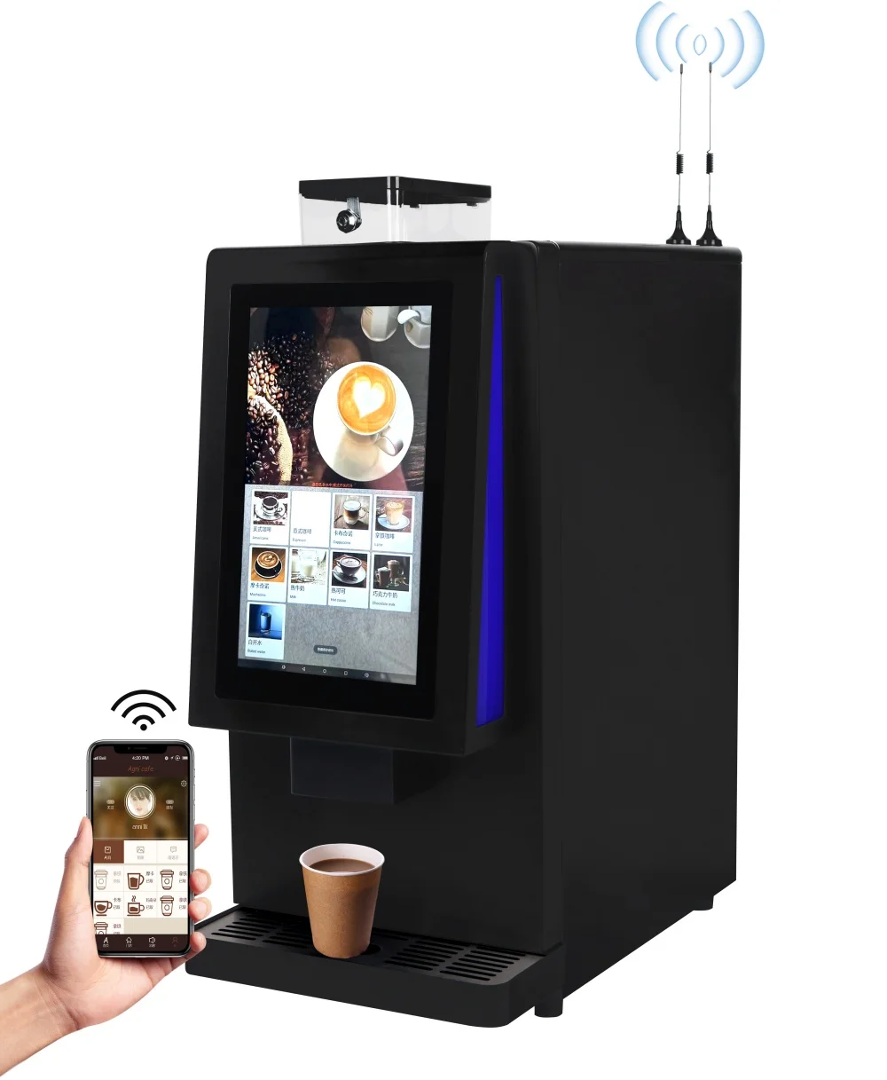

Intelligent Library Commercial Aluminum Espresso Machines Automatic Commercial Intelligent Espresso Coffee Vending Machine
