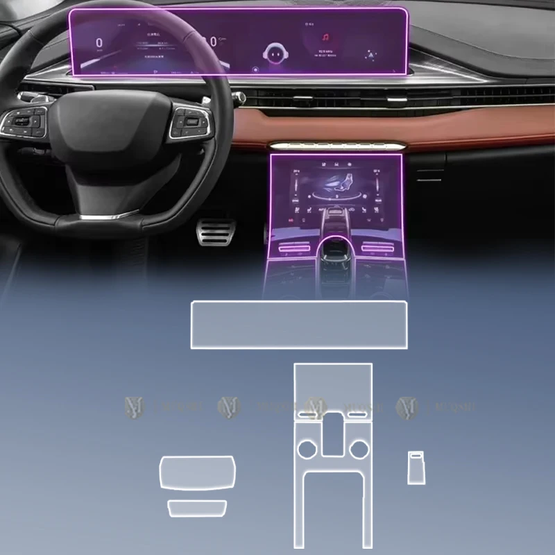 

For Chery Tiggo 8 Pro 2020-2024 Car Interior Film Dashboard piano board Shift center console Anti-scratch transparent TPU Film