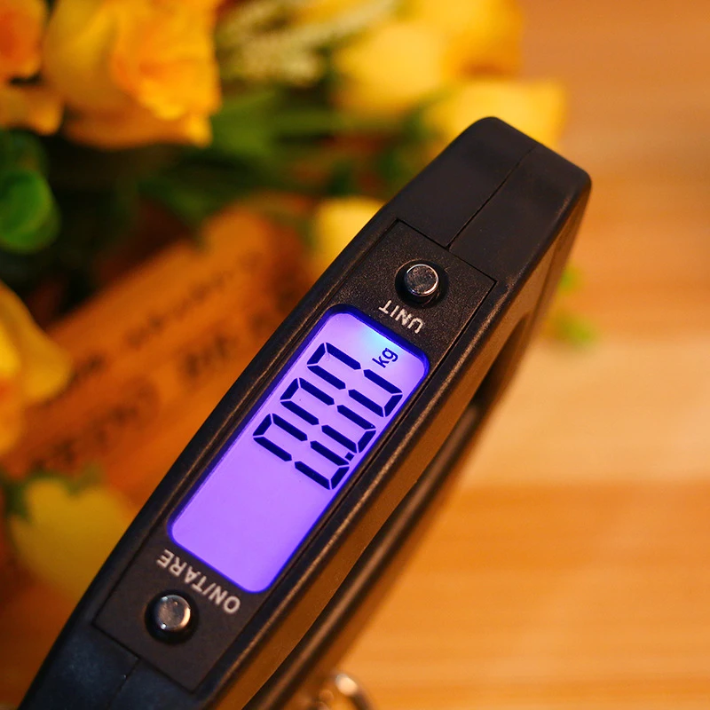 1PCS Electronic Scales 50Kg *10g Digital Hand Held Fish Hook Hanging Weigh Scale Portable t Luggage Balance LED Display