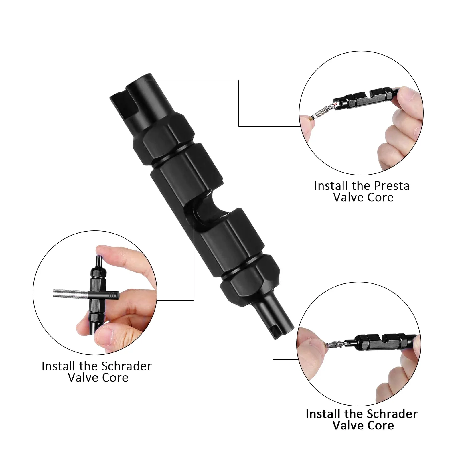 

Efficient Tube Disassembly Wrench Tool for Tire Core Removal Aluminum Alloy Bike Repair Equipment Anti-Slip Handle for American