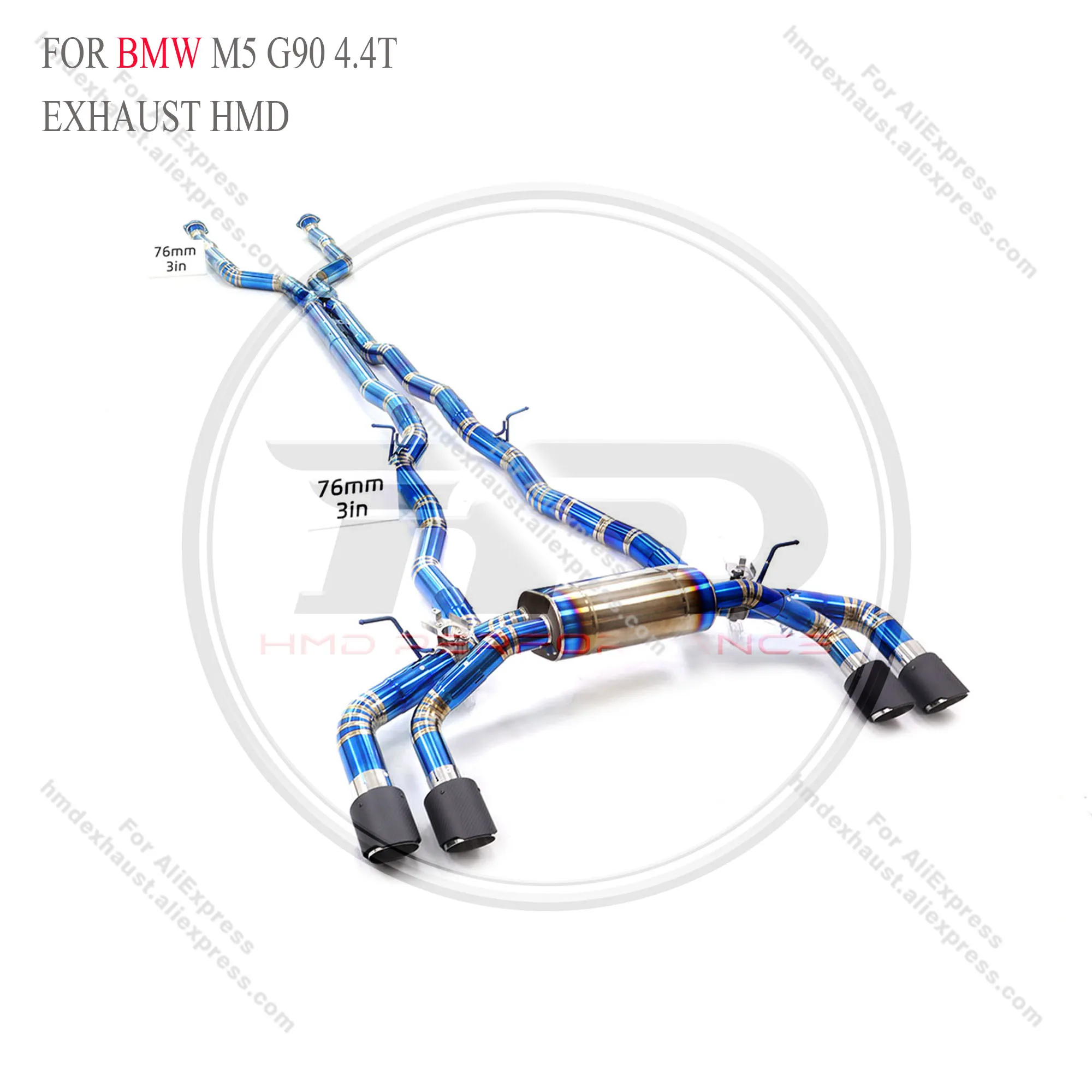 

for BMW M5 G90 4.4T Titanium Exhaust with Original Valve Control System for Sport Sound / Direct Installation