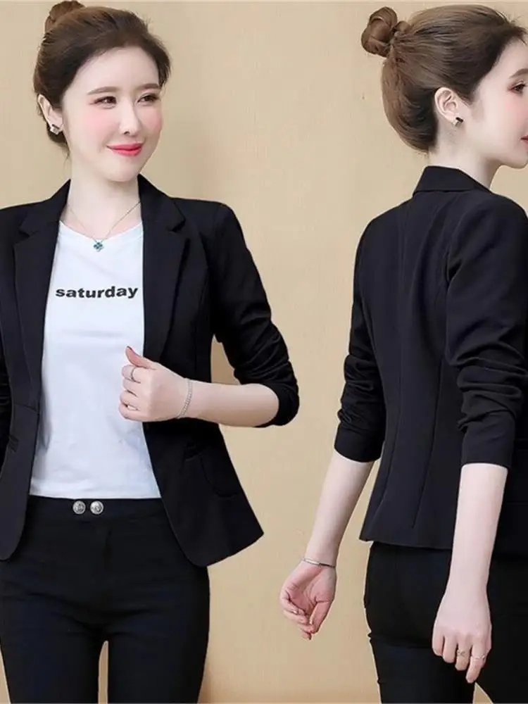 

Slim Fit ort Women's Jaet 2024 Spring Autumn Faion Casual Korean Sle Cleanfit Design Office Wear Top