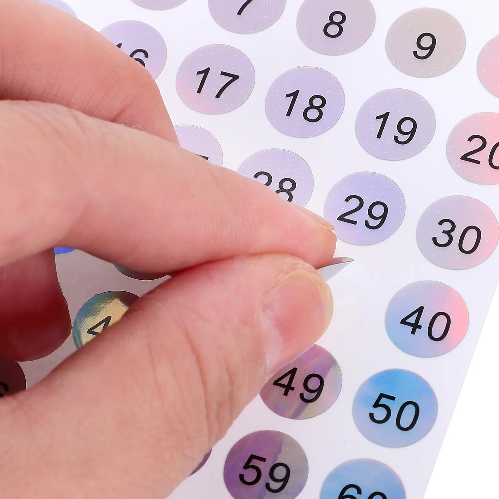 

20 Sheets Color Changing Number Stickers Round Digital Stickers for Organizing Office Classroom Inventory Management Number