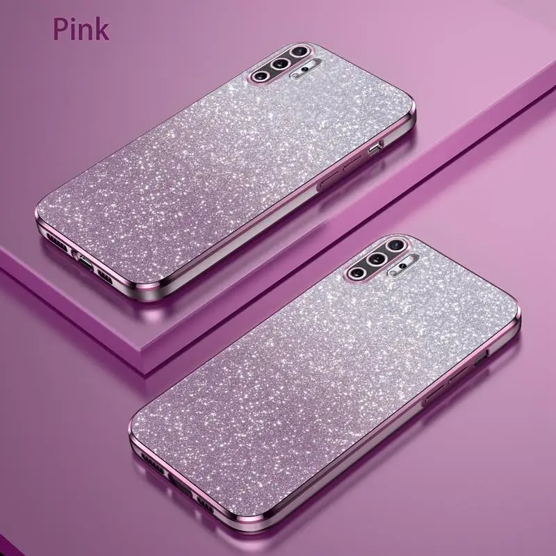 Note10 + Luxury Gradient Glitter Plating Case For Samsung Galaxy Note 10 Plus 5g Women Soft Silicone Protect Back Cover 10plus