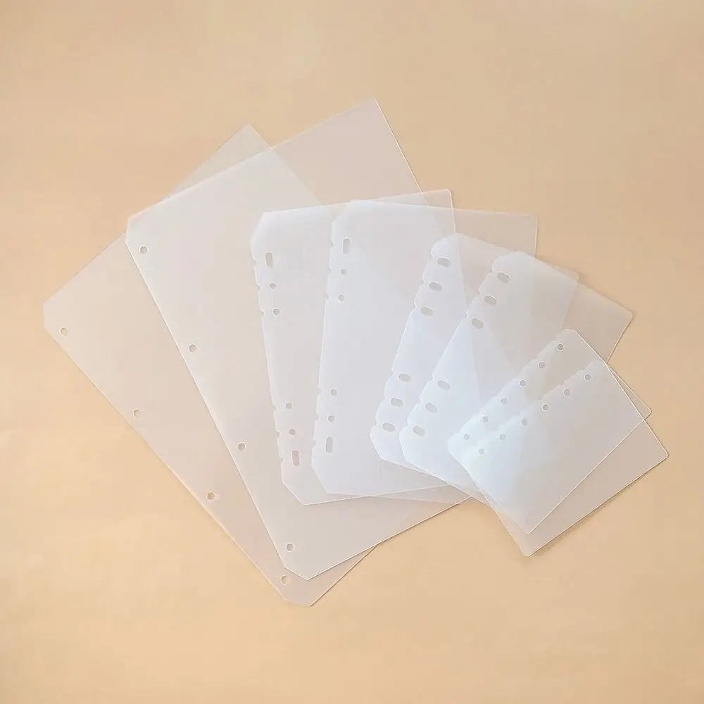 10Pcs A4 A5 A6 A7 Notebook Divider Matte Stationery Accessories Inner Paper Separator Universal PP Binder Organizer Baffle