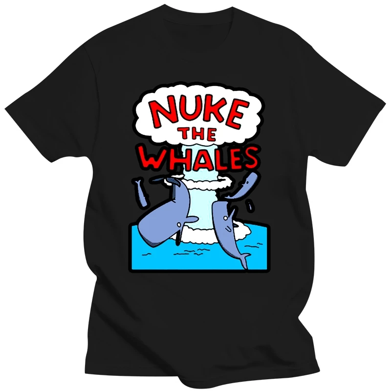 Nuke The Whales Funny Gaming Unisex Black T-Shirt S-3Xl New Cool Tee Shirt