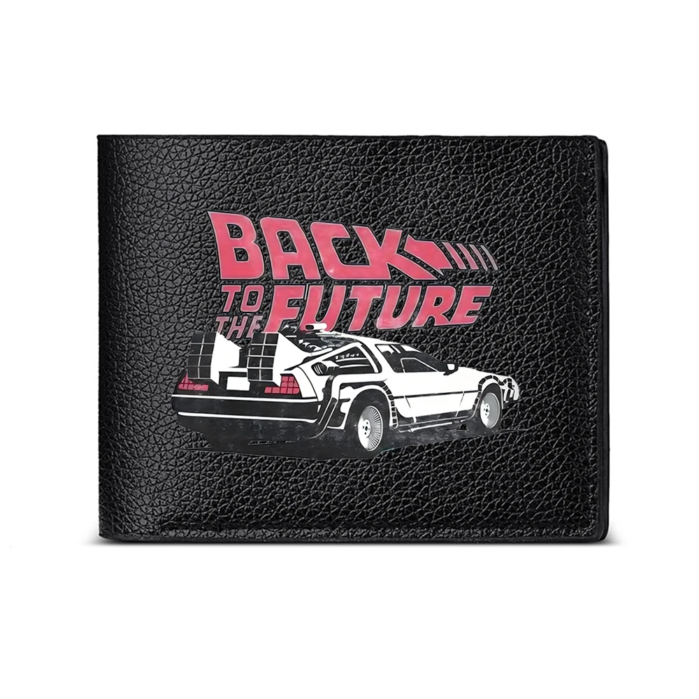 Back To The Future Time Machine Car Design Men's Wallet Card Holder Casual Business Fashion Print