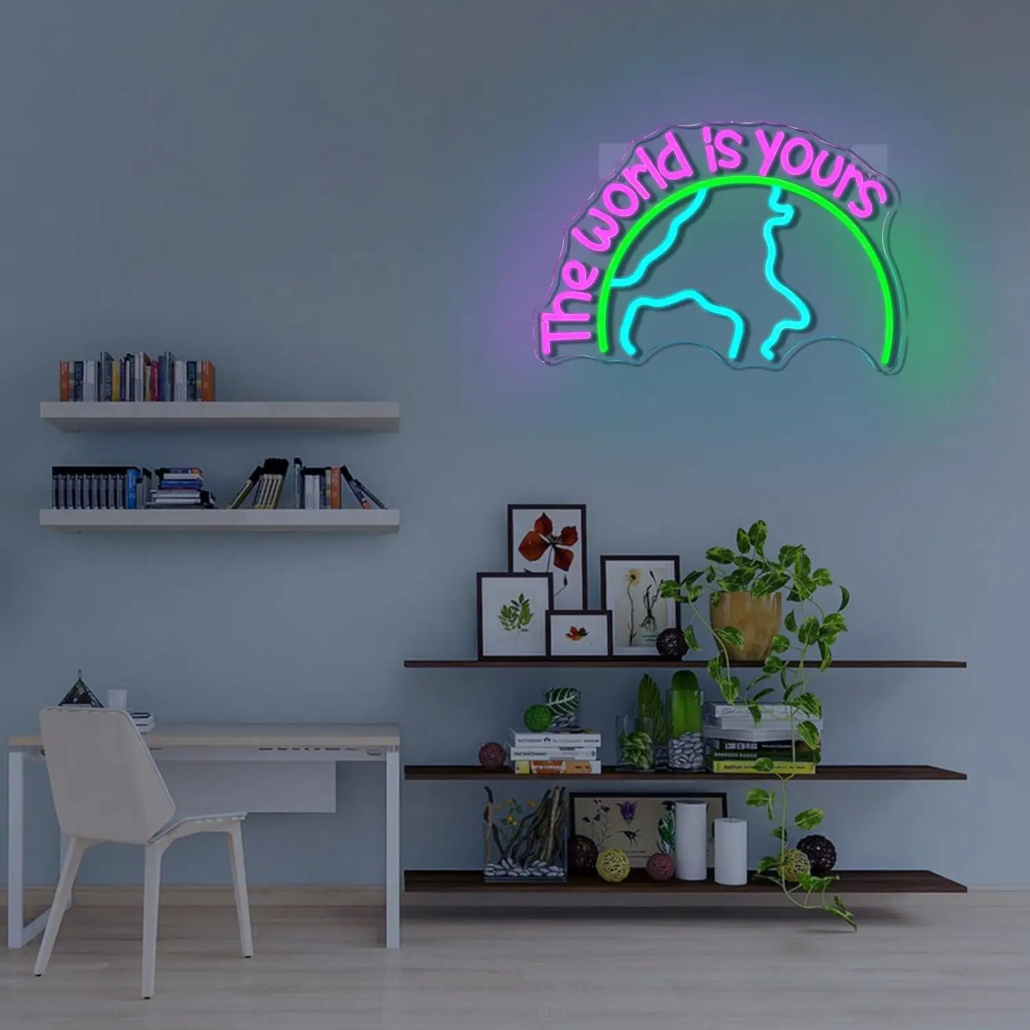 The World Is Yours Neon Sign USB Dimmable LED Light For Office Game Room Man Cave Kids Bedroom Graduation Party Wall Decor Gifts