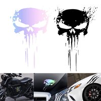 1pcs Motorcycle Stickers Skull Demon Claw HAHA Decals Stickers for Motorcycle Car Helmet Black Laser Reflective Moto Decals