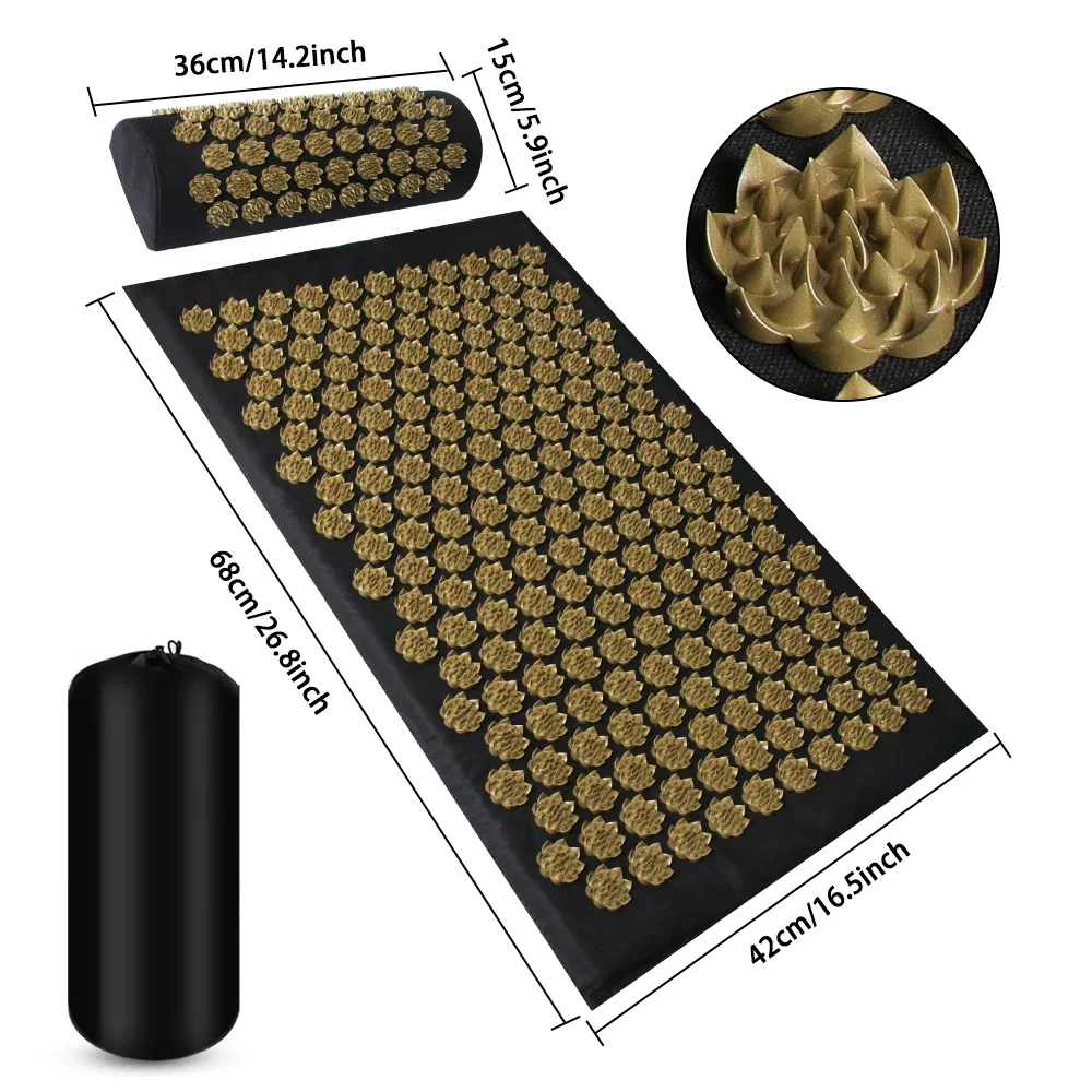 Lotus digitopressione tappetino per massaggio applicatore Lotus Spike Mat cuscino Yoga stuoie collo del piede schiena massaggiatore cuscino Shaki
