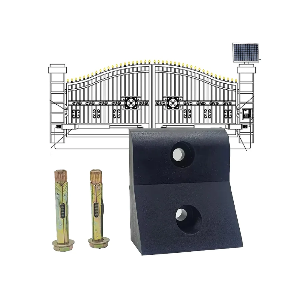 Security-Grade Gate Stop – Reinforced Rubber Limit Mount for Heavy Automatic Swing Gates
