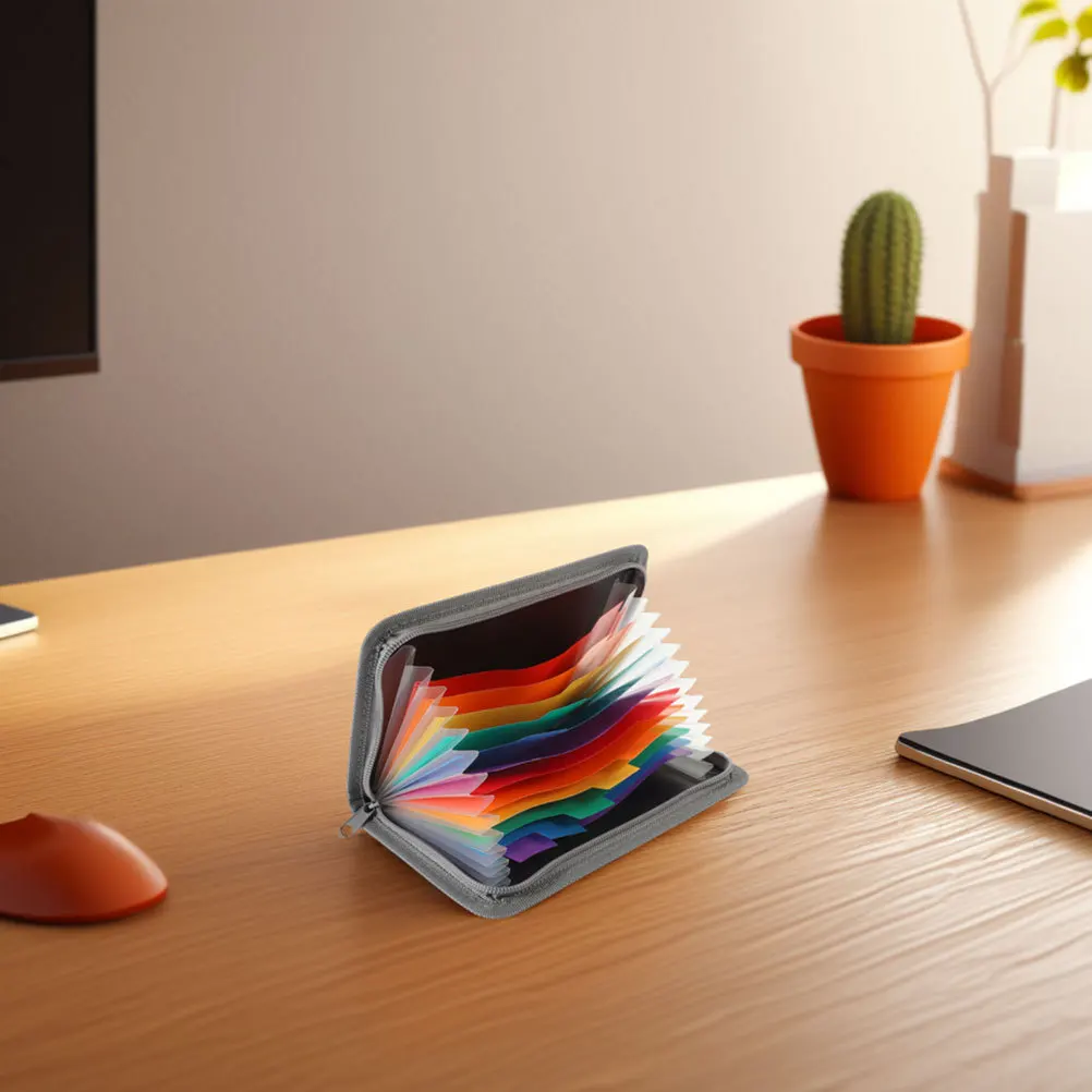 2 قطعة A6 البسيطة توسيع الأكورديون مجلد متعدد الطبقات سستة إغلاق استلام قسيمة المنظم المحمولة منظم المستندات #4