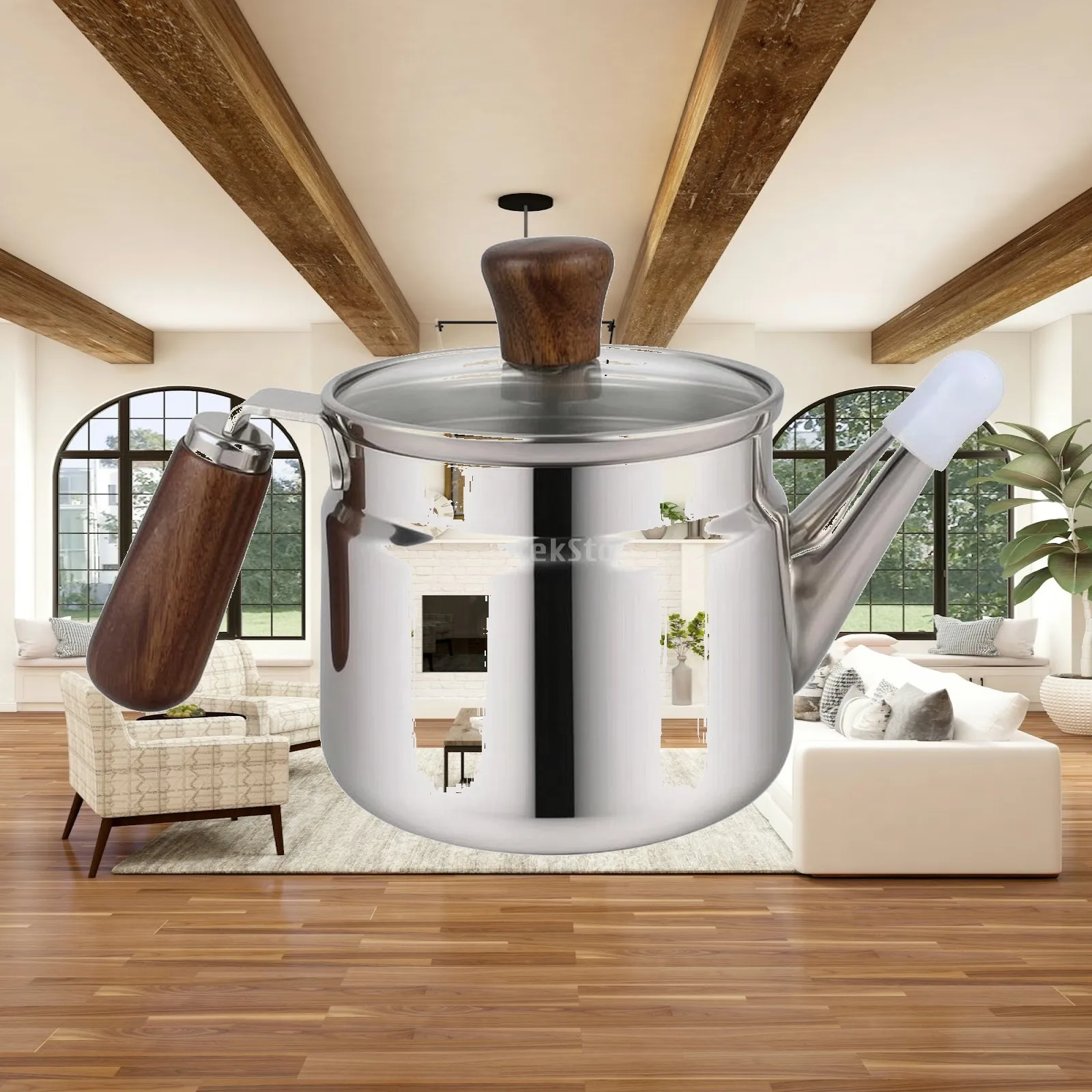 600ml Oil Dispenser with Spout Polished Stainless Steel Oil Pot with Lid Lidded Compact for Everyday Meal Cooking, Stovetop