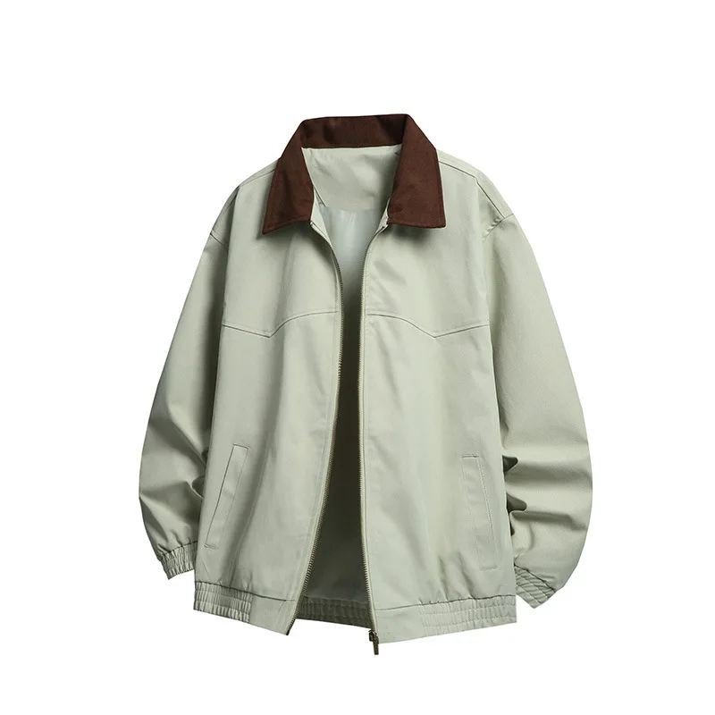 Collared For Men, Unique Style, Spring Autumn Jacket, Trendy Brand Casual Versatile Jacket In Pink, Black, And Purple view 2
