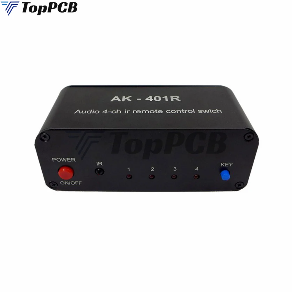 AK-401R Remote Control 4 Input 1 Output RCA Audio Distributor Signal Selector Source Switcher Tone Volume For Amplifier Board