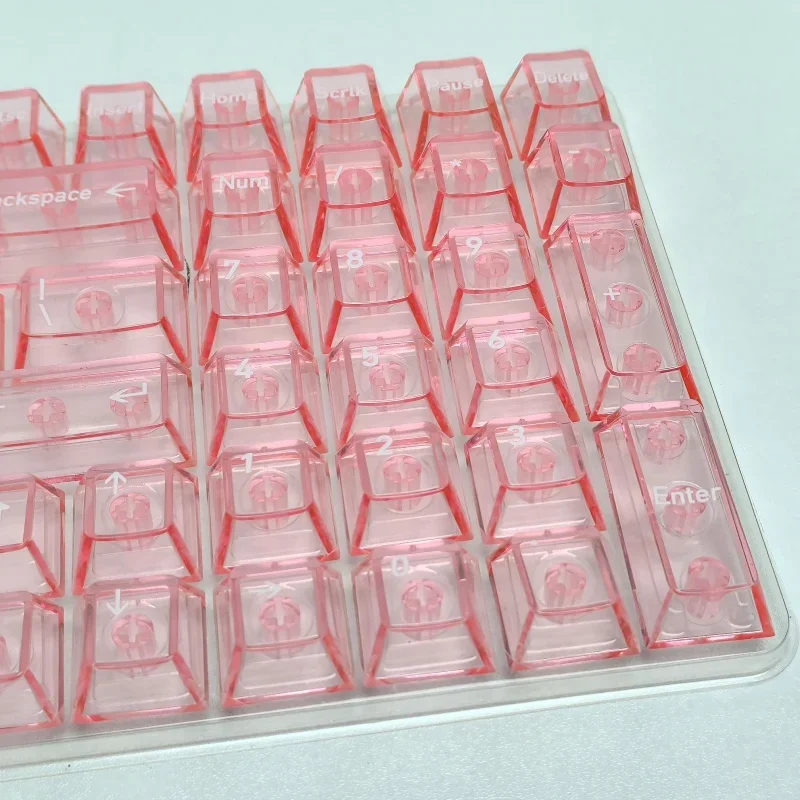 لوحة مفاتيح ميكانيكية ذات مسحوق كريستالي للكمبيوتر الشخصي شفافة تمامًا 119 مفتاحًا مجموعة كاملة صغيرة من المصنع الأصلي تخصيصًا عاليًا بنفسك #5