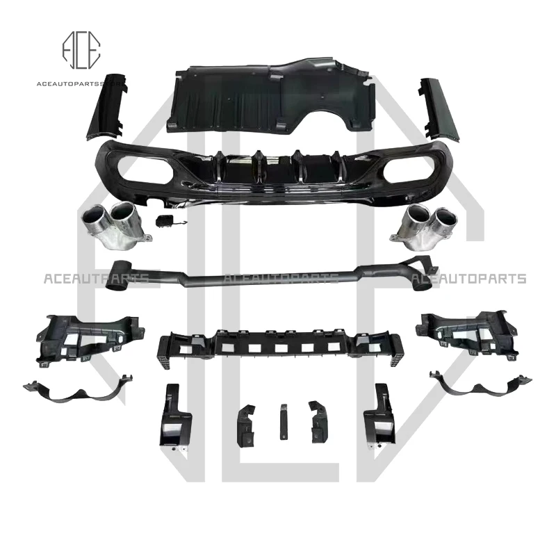 

W206 Rear Diffuser For Benz W206 C class C200L C240 C250 c280 facelift C43 AMG Rear lip exhaust pipe rear bumper Diffuser