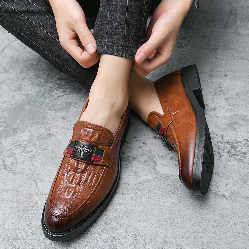 

Men Shoes Leather Male Men's Oxfords Dress Shoes for Men Luxury Designer Loafers Platform Men Leather Shoes Man