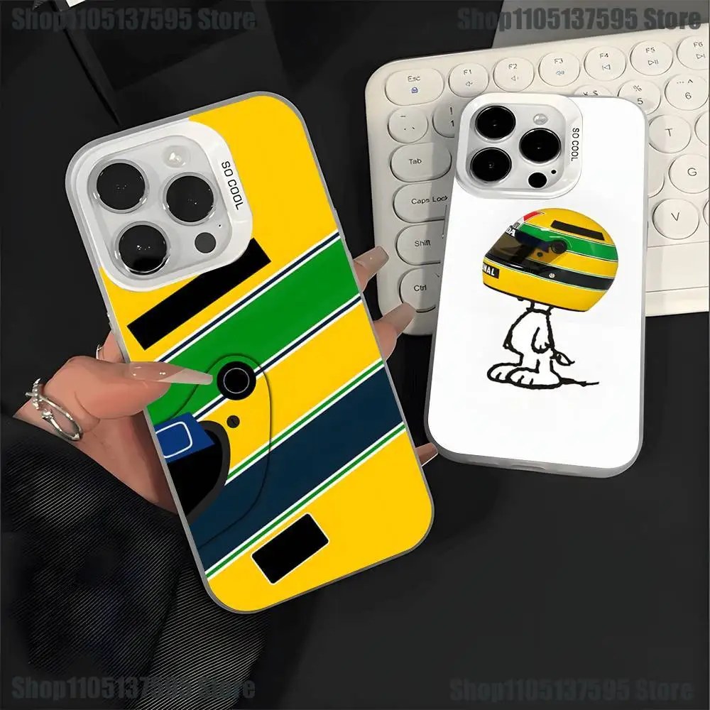 

Racing Driver A-Ayrton Senna Phone Case For iPhone 17,16,15,14,13,12,Pro,Max,Plus,E,SE4,Air,Mini White IMD Box