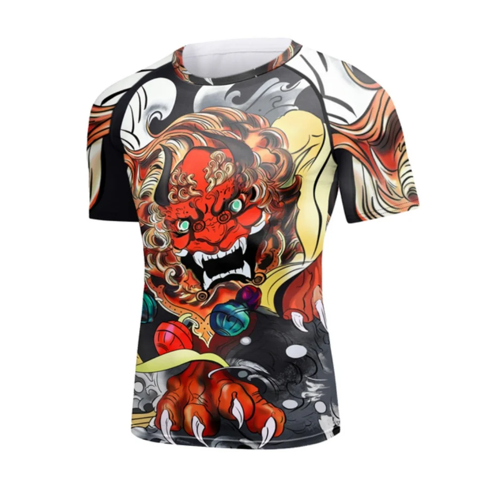 Men Spandex Gym Clothes Jiu jitsu Gi BJJ Rash Guard Printing Cody Lundin Sublimation Printed Grappling Wear Tight Casual T shirt