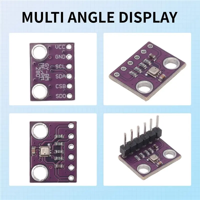2PCS BME280 3.3V Sensor Module Atmospheric Pressure Temperature Humidity Sensors I2C SPI Breakout GY-BME280-A12I