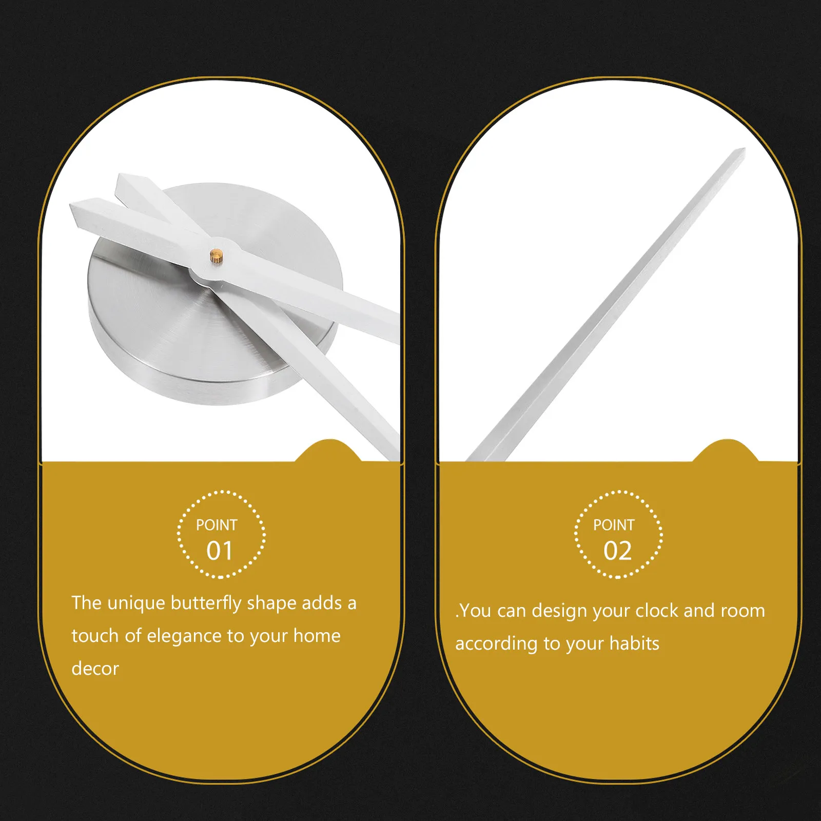 Premium 3D Clock Hands for Quartz Wall Clocks Silent Scanning Movement Low Power Consumption DIY Decorative Home Office
