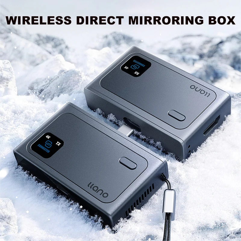 LLANO S9 1080P 4K S9 Pro Wireless Direct Mirroring Box Type-C Port for Smartphones Computer PS4/5 Switch to Projector Monitor